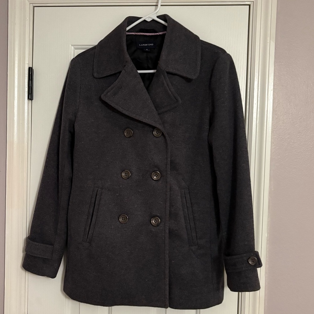 Lands' End Women's Charcoal Peacoat